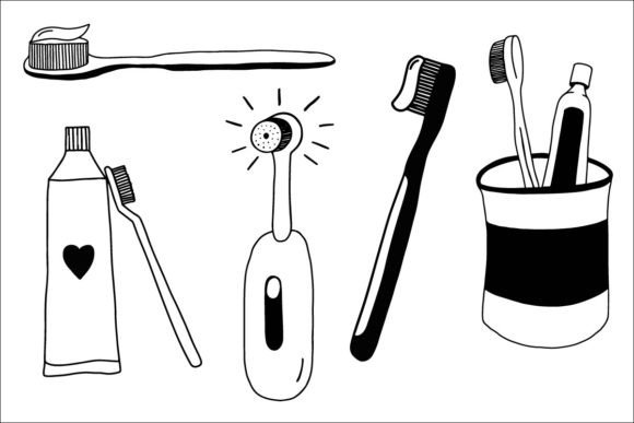 5 Illustrations with Toothbrushes: Graphics & Illustrations