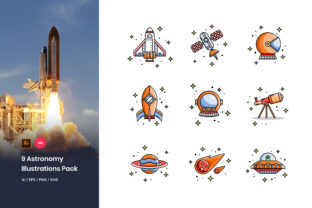 Astronomy Illustrations Pack for Modern Graphics