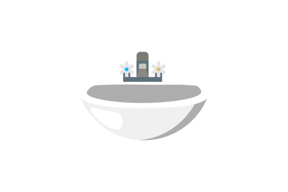Bathroom White Sink Illustrations Vector for Graphics and Commercial Use