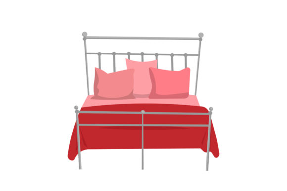 Bedroom Bed Red Illustrations Graphics for Publishers