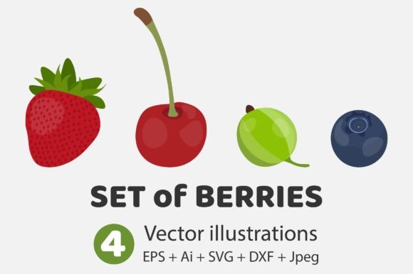 Berries Set Vector Illustrations for Your Graphics Shop