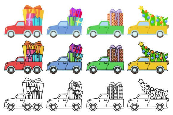 Car Christmas Illustrations: Graphics & Illustrations for Brands