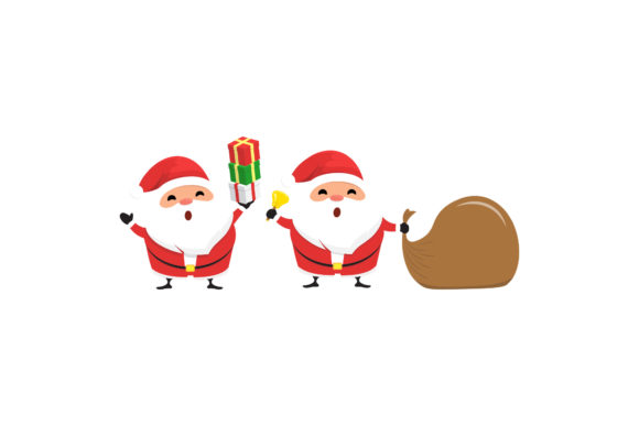 Christmas Santa Set Vector Illustrations for Graphics & Design