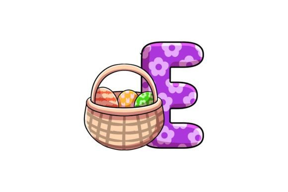 Easter Egg Alphabet E Graphics and Illustrations Review