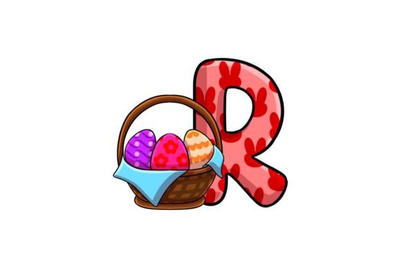 Easter Egg Alphabet R: Graphics & Illustrations