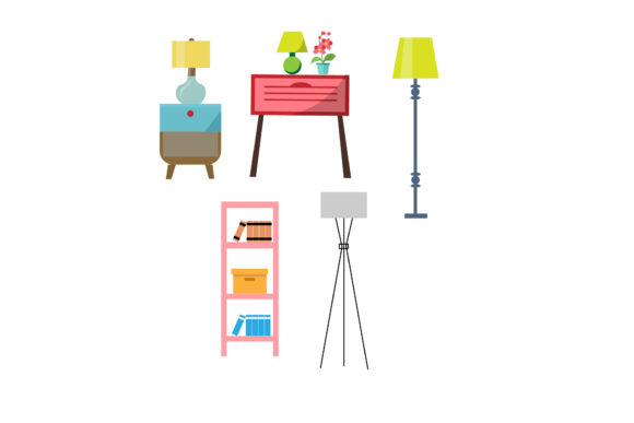 Living Room Illustrations Vectors Set for Modern Branding