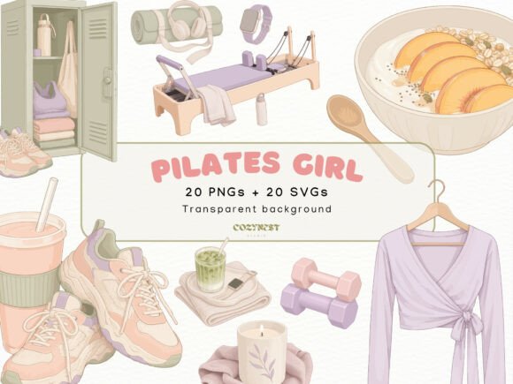 Pilates Girl Lifestyle Cliparts Wellness