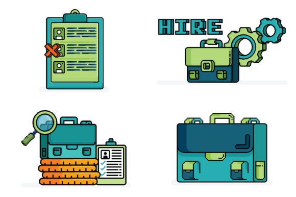 Pixel Job Vacancy Illustrations: Clean Graphics for Hiring