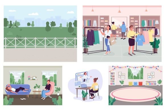 Public Places Color Vector Illustrations: A Designer's Review