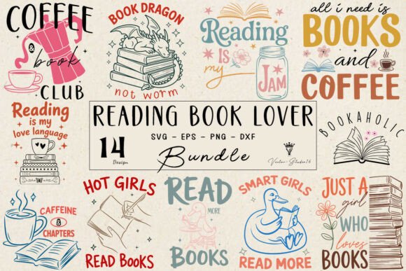 Reading Book Lover SVG Bundle: Graphics for Branding