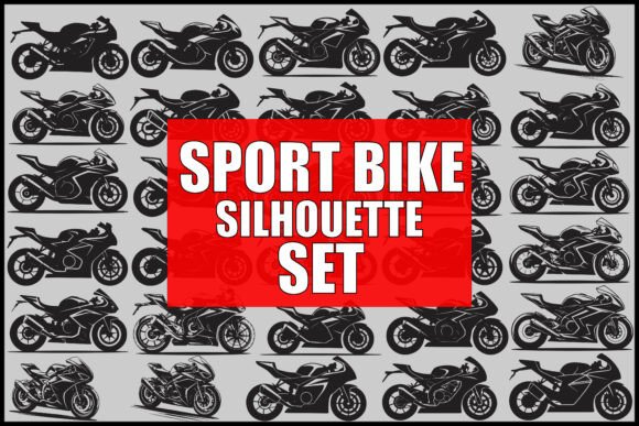 Sport Bike Silhouette Set: Graphics for Sellers