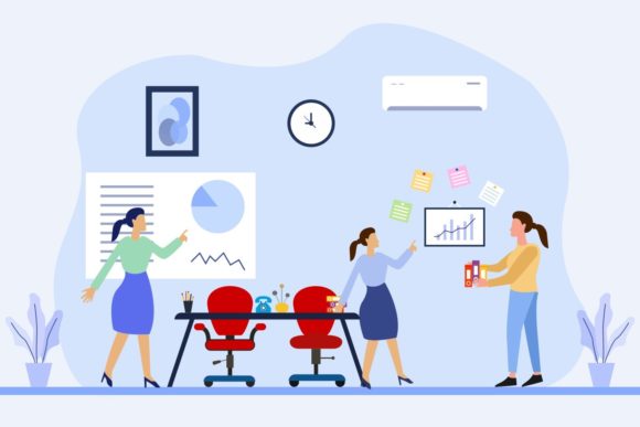 Team Work in Office Illustrations: Graphics That Elevate Content