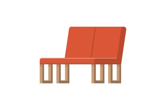 Terrace Red Chair Vector Illustrations