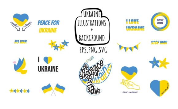 Ukraine Illustrations Background Graphics for Crafters