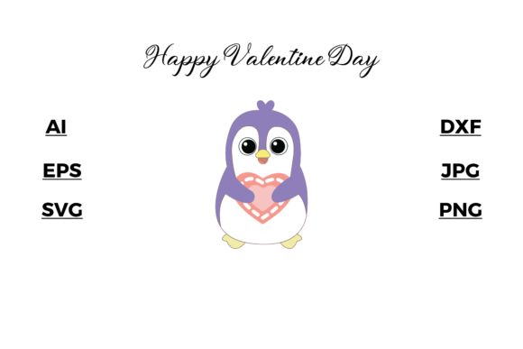 Valentine Penguin Love Illustrations: Graphics Review