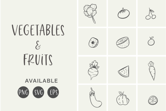 Vegetables Fruits Illustrations: A Practical Review for Embroidery Designers