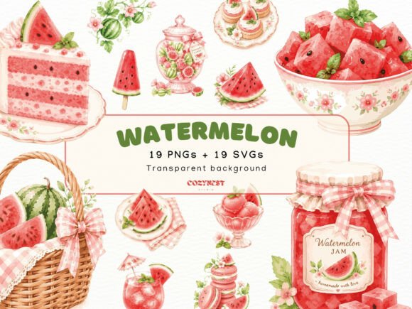 Watermelon Watercolor Cliparts: Graphics & Illustrations Review
