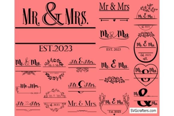 Wedding Svg Bundle: Mr and Mrs Svg Graphics & Illustrations