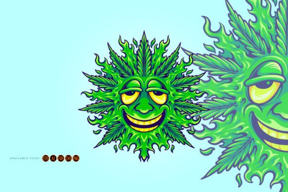 Weed Leaf Cute Emoji Smile Graphics & Illustrations Review